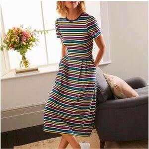 Lucinda Jersey Stripe Midi Dress 8 Petite